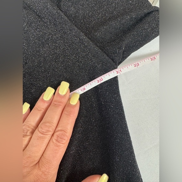 Halogen black shimmery knee length cocktail ruched shoulder pads dress size XL - Picture 6 of 10